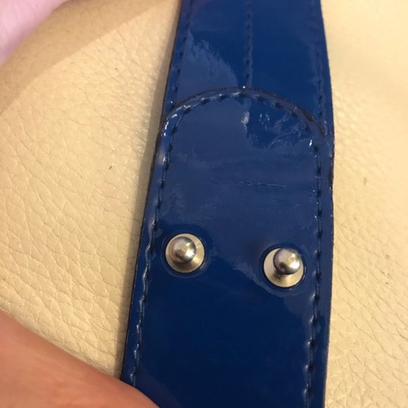 NEW Olsen Leather Blue Patent Belt